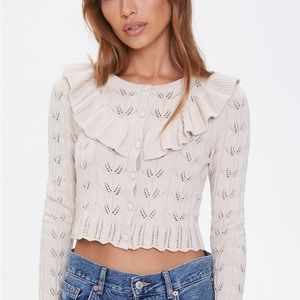 Forever 21 Pointelle Buttoned Cardigan